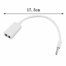 Stereo Adapter White 1 Male To 2 Female 3.5mm Headphone Y Splitter Audio Cable