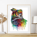 #A Partial Cross Stitch 14CT Cotton Thread Rainbow Owl DIY Counted Embroidery Ki