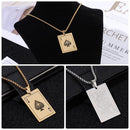 A Red Peach Ladies Men's Spades Card Necklace Titanium Steel Poker Pendant