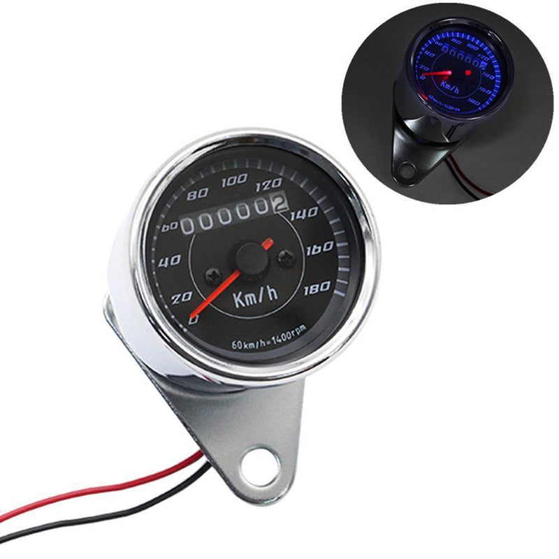 LED Backlight Retro Motorcycle Odometer Speedometer 0-180km/h DC 12V Universal
