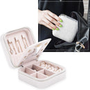 PU Leather Rings Earrings Jewelry Storage Display Box Holder (White)