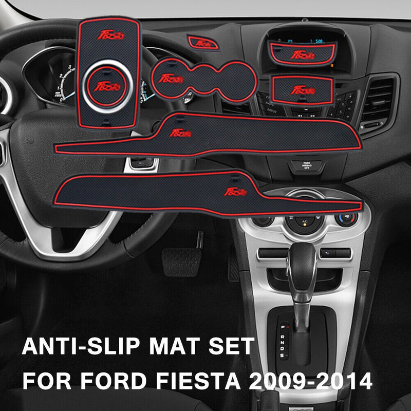 8pcs for Ford Fiesta 2009-2014 Car Cup Mat Set Auto Interior Groove Cushion