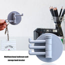 Bathroom Wall Hanging Rotatable 3 Hooks Adhesive Bracket Holder (Grey) Newly