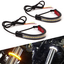 2pcs 36LED Motorcycle Turn Signal Light Strip Fork Strip Lamp Bar Accessories