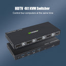 HDMI-compatible KVM Switch 4 Port 4K USB Switcher Splitter Box for Sharing
