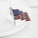 American Flag USA National Flag Star Lapel Pins Crystal Brooch Badge L0Y4