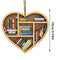 Book Lovers Heart-Shaped Bookshelf Pendant Ornament Christmas Tree Decor x 1 Pc#