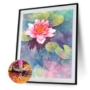 5D DIY Diamond Painting Full Round Drill Lotus Pond Mosaic Landscape Crafts