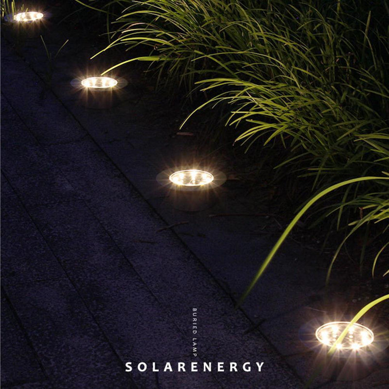 8LED Solar Underground Light Waterproof Garden Buried Lamp (Warm Light) Newly