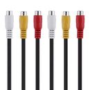 Black Audio Video Cable 25cm 3RCA Male Female 6RCA Female Audio Video-Ka
