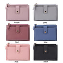 Women Fashion Solid Color Multi-slot Card Holder PU Leather Wallet (Blue)
