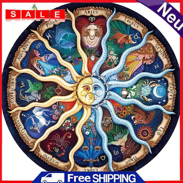 Partial Embroidery Sun Moon Constellation 11CT Stamped Canvas Cross Stitch Kits