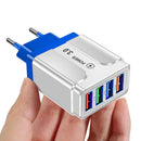 4 USB Port Butterfly Illuminated Wall Charger Portable Universal Adapter 3.1A PC