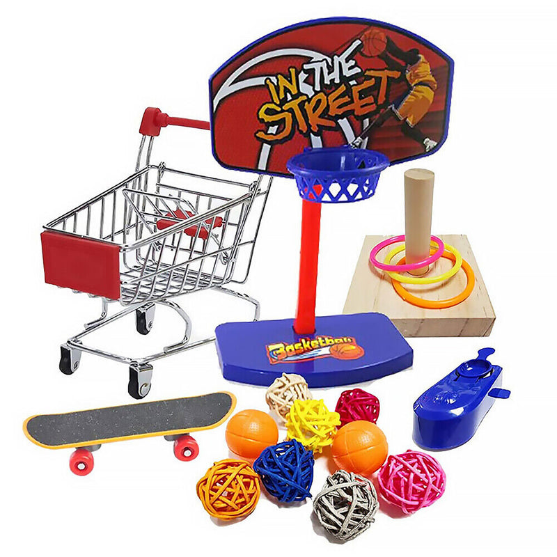 Training Bird Interactive Parrot Basketball Skateboard Ferrule Tower Toys