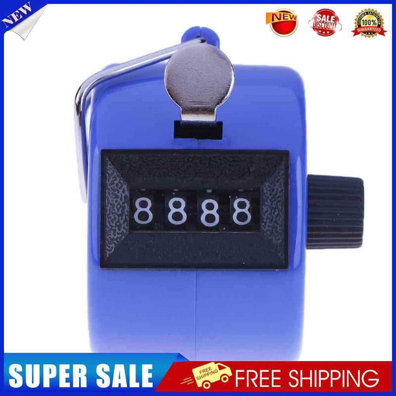 Clicker Counter 4 Digit Number Counters Plastic Shell Hand Held(Blue)