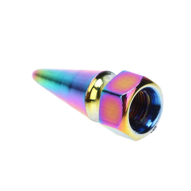 4PCS CNC Rainbow Color Car Tire Valve Cap Automotive Aluminum Alloy