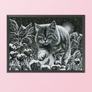 Full Embroidery Handmade Snow Cat Counted DIY 11CT Canvas Cross Stitch Kit Craft