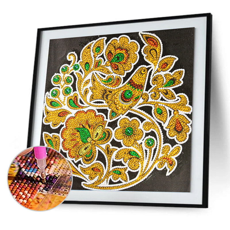 Part Specical Shaped Drill Diamond Painting Bird and Flower Wall Art Mosaic Kit