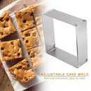 Adjustable Square Mousse Cake Mold Stainless Steel Baking Mould Decorating
