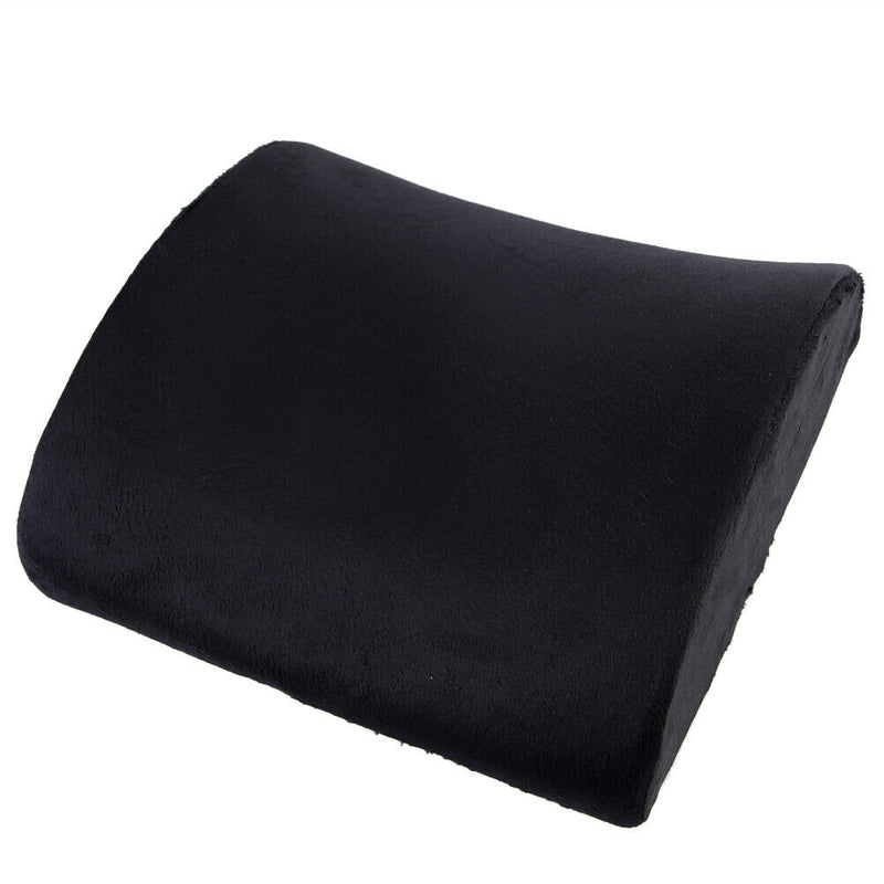 Memory Foam Lumbar Cushion Travel Pillow Car  Chair Back Support Black