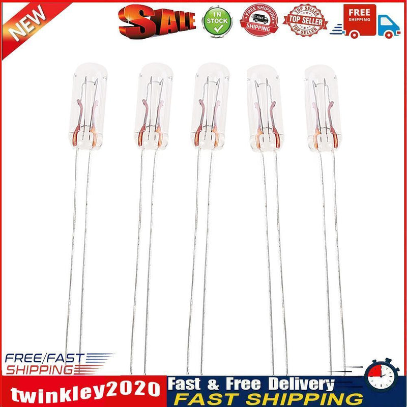5pcs T4 14V Car Instrument Panel Audio Gear Indicator Light Bulbs Amber Newly