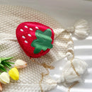 Strawberry Cartoon Shoulder Bags Kids Wool Chain Mini Crossbody Bag (A Red)