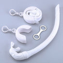 Silicone Foldable Snorkel Tube with Storage Case Roll Up Snorkel (White)