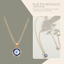 Evil Eye Pendant Necklace Chain - Blue Eyes Alloy Rope Chain (Blue Pink) Newly