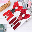 Wedding Dress Baby Cow Tie Belts Printed Bow Tie Kids Suspenders Elastic Braces