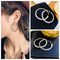 Engagement Zircon Round Shape Crystal Drop Dangle Stud Round Hoop Earrings