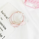 Korean Pearls Elastic Rubber Band Sweet Bow Girls Ponytail Holder (Pink)