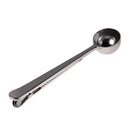 Stainless Steel Ground Coffee Measuring Spoon Scoop With Bag Sealing Clip