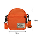 Fashion Women Canvas Patchwork Crossbody Bag Casual Mini Handbags (Orange)