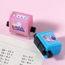 Number Rolling Stamp Arithmetic Artifact Recyclable for Math Practice Questio