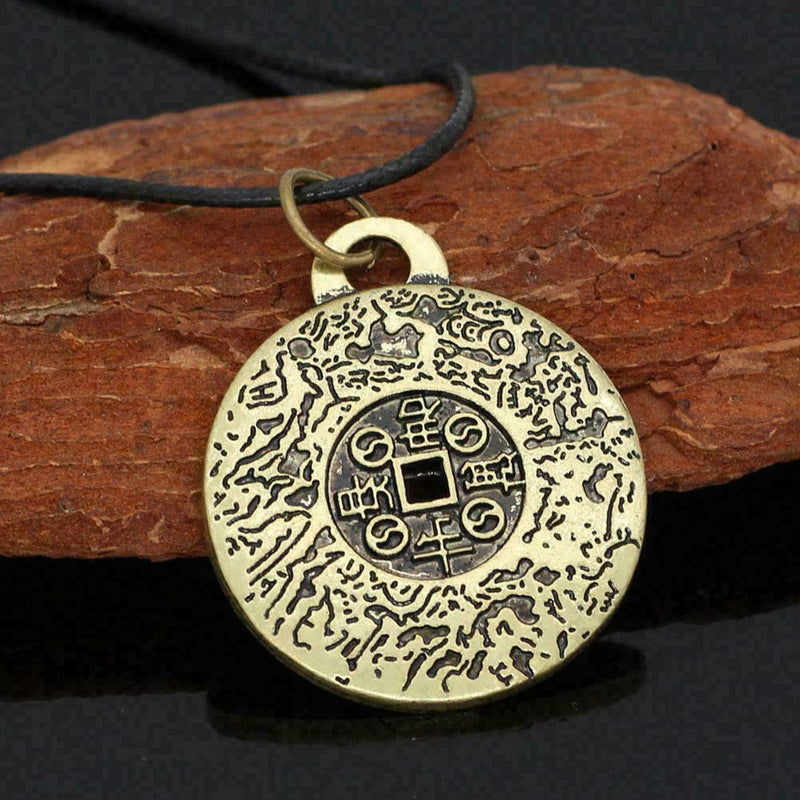 Retro Feng Shui Money Amulet Pendant Necklace Lucky Wealth Coming Men 50cm S8P2