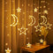 Star Moon LED String Lights Festival Holiday Garland Fairy Curtain Home Dec