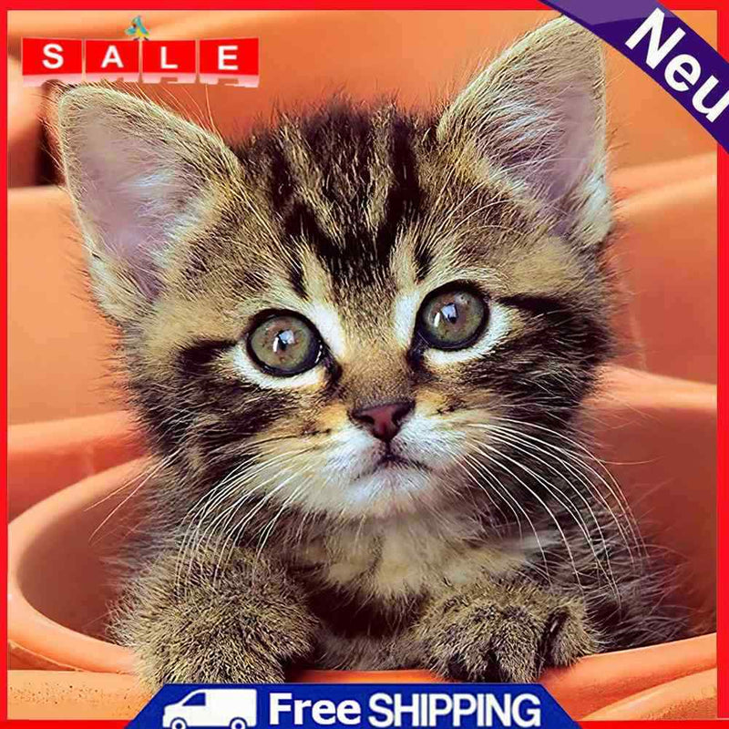 Handmade Cute Cat 5D DIY Full Round Drill Drawing Kit Diamond Painting Kits