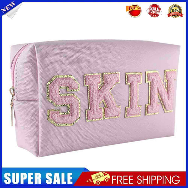 Portable Cosmetic Bag Case Toiletry Handbags Clutch Purse for Travel (Pink)