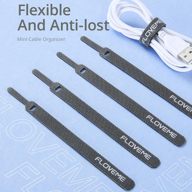 Floveme 5pcs Cable Organizer Belts Wire Management Winder for Earphone USB Cord