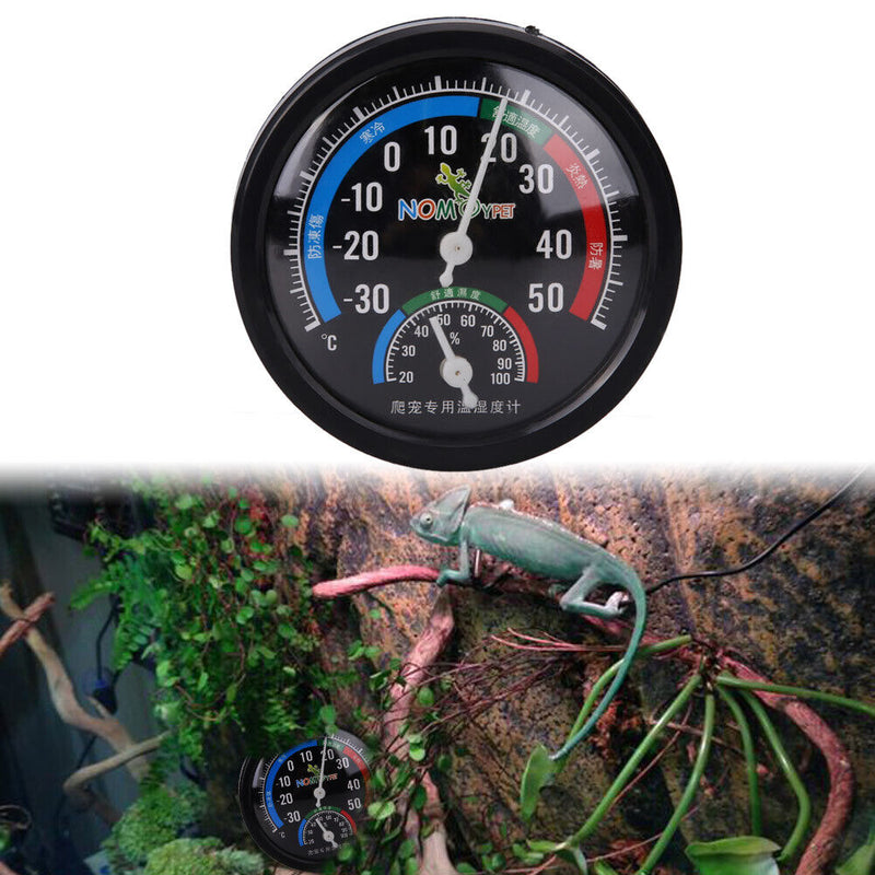 Reptile Vivarium Rearing Box Thermometer Humidity (Hygrometer) Dial Gauges