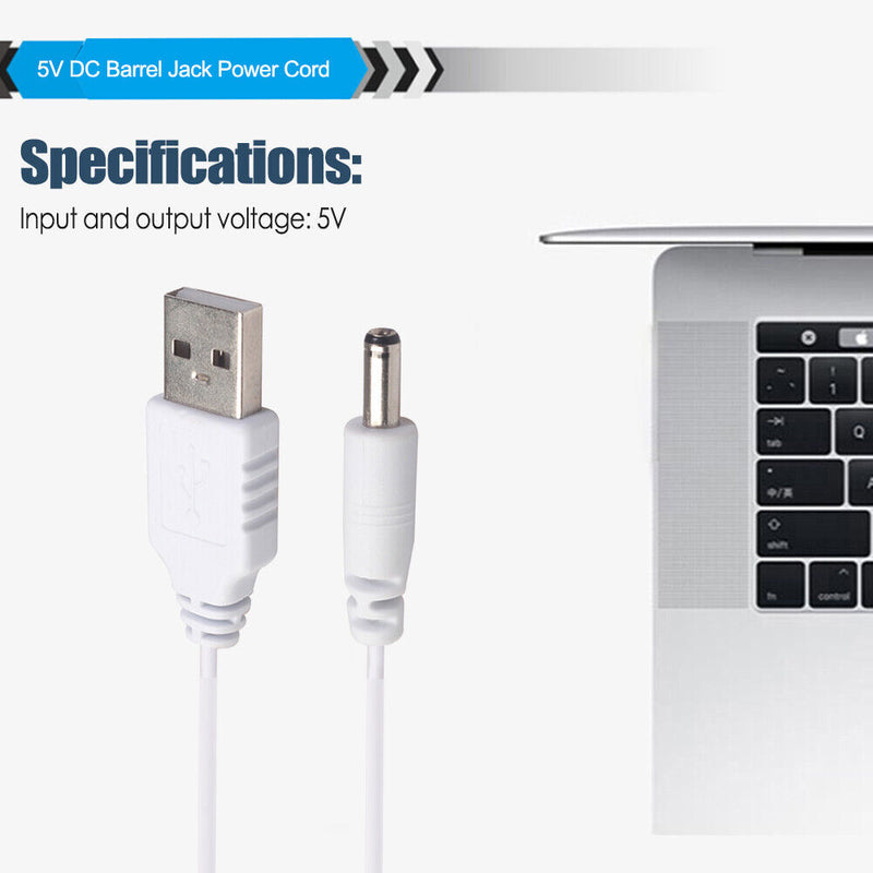 USB A Male to DC 3.5mm Power Cable 3.5x1.35mm DC Barrel Jack Power Adaper Cord