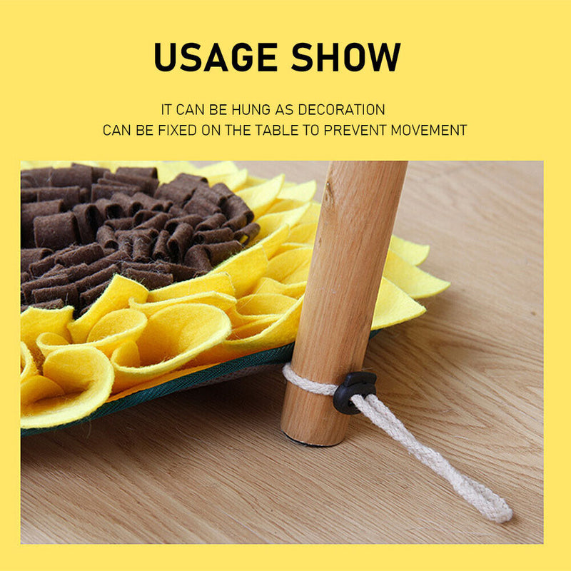 Puppy Sunflower Matte Dog Slow Feeding Bowl Food Dispenser Linden