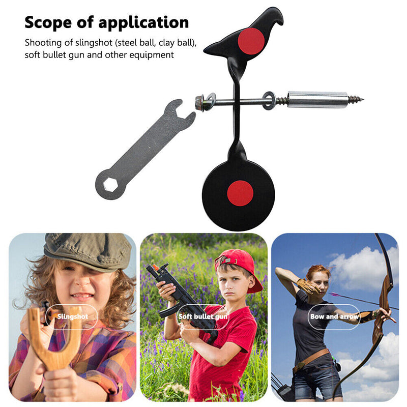 Metal Bird-Shaped Slingshot Training Target Plates Portable Alloy Shooting Train