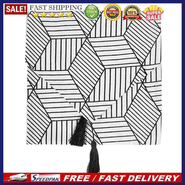 Simple Table Runner Modern Geometric Pattern Linen Tablecloth Tea Table Cover