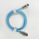 2pcs Mechanical Keyboard Cable Type-C USB Aviation Spring Wire(PU Pink)
