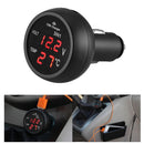 3 in 1 12/24V Car LED Digital Voltmeter Gauge+Thermometer+USB Charger(Red)