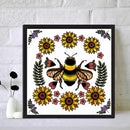 5D Diamond Painting Kit Bee Flowers Full Square Drill DIY Mosaic Wall Art Cra