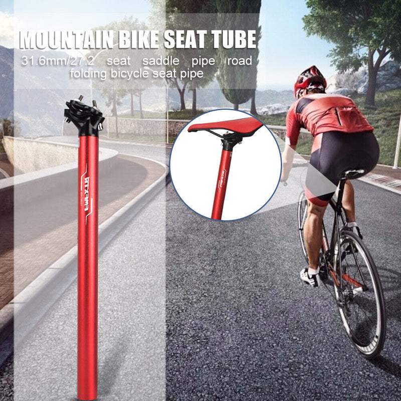 Bike Seat Post MTB Folding Bicycle Ultralight Seatpost (27.2x400mm Red) Newly
