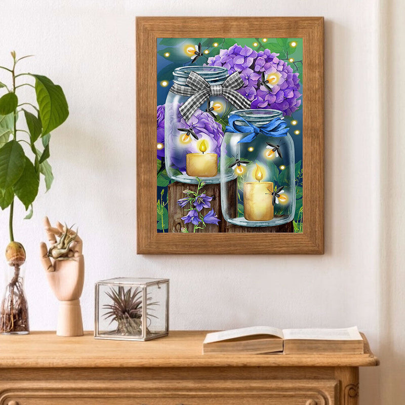 Firefly Glass Bottle Oil Paint By Numbers DIY Canvas Wall Art Picture Home Cr