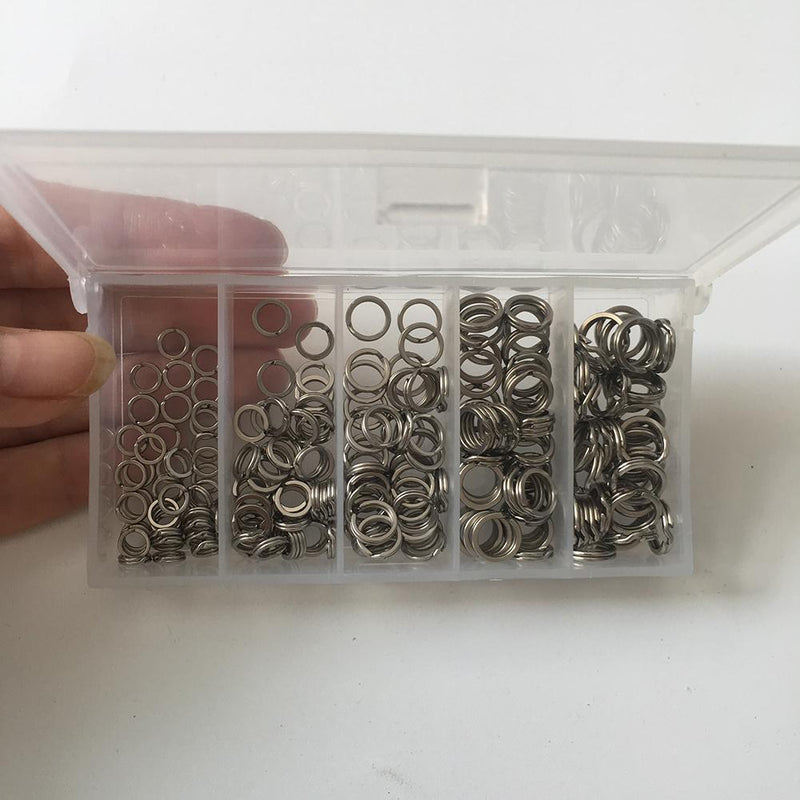 Powlance Stainless Steel Fishing Split Rings, 200-Count